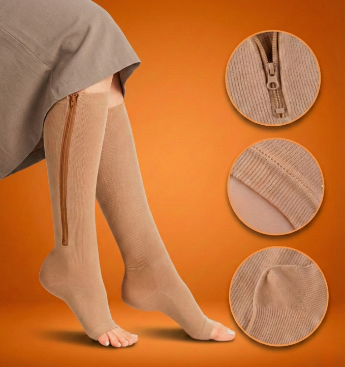 Calcetines de Compresión con Cremallera - Alivio Inmediato