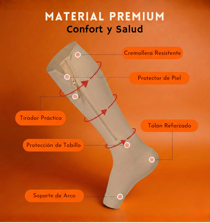Calcetines de Compresión con Cremallera - Alivio Inmediato