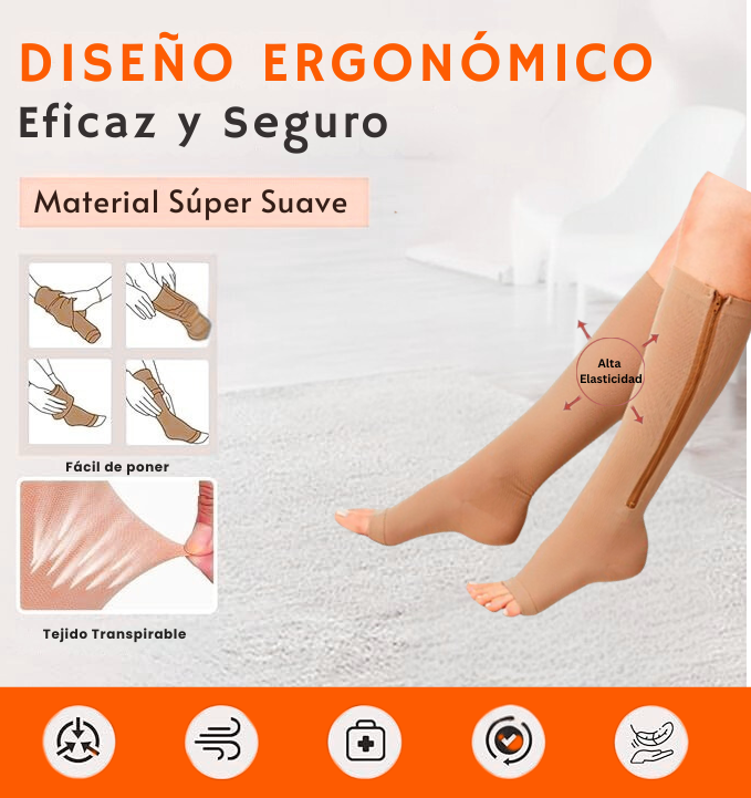 Calcetines de Compresión con Cremallera - Alivio Inmediato